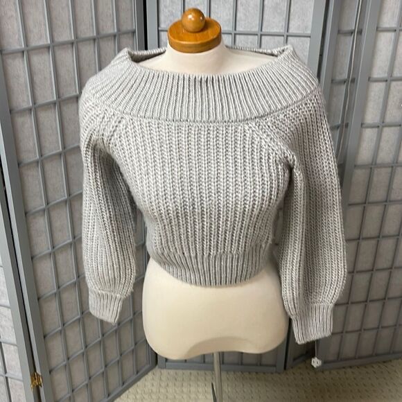 Divided Gray Ribbed Knit Sweater - Picture 1 of 6